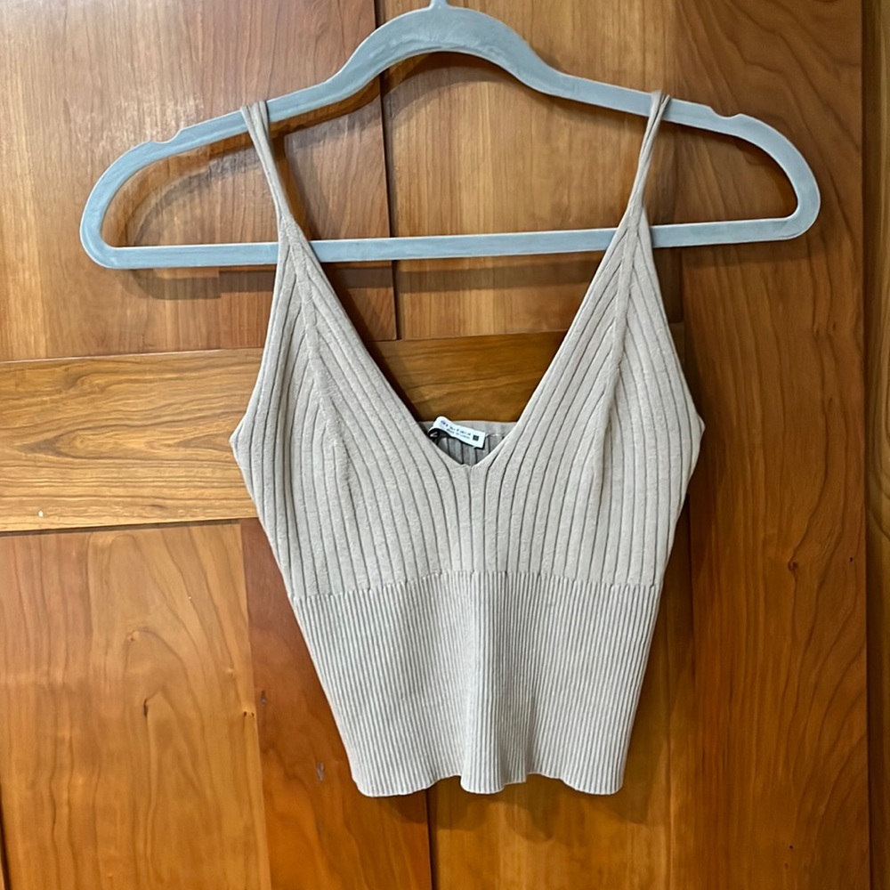 Zara beige tank top small